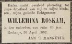 Roskam Willmina 1818-1882 (VPOG 02-05-1882 rouwadvert).jpg